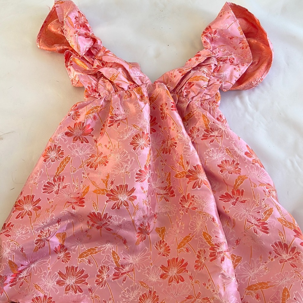 Pink and orange floral dress